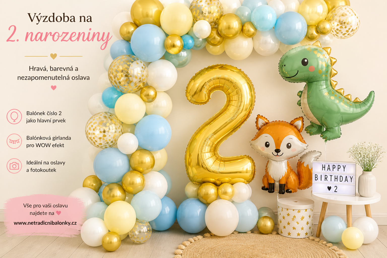 🎂🎈 Výzdoba na 2. narozeniny – hravá a barevná oslava pro malé objevitele