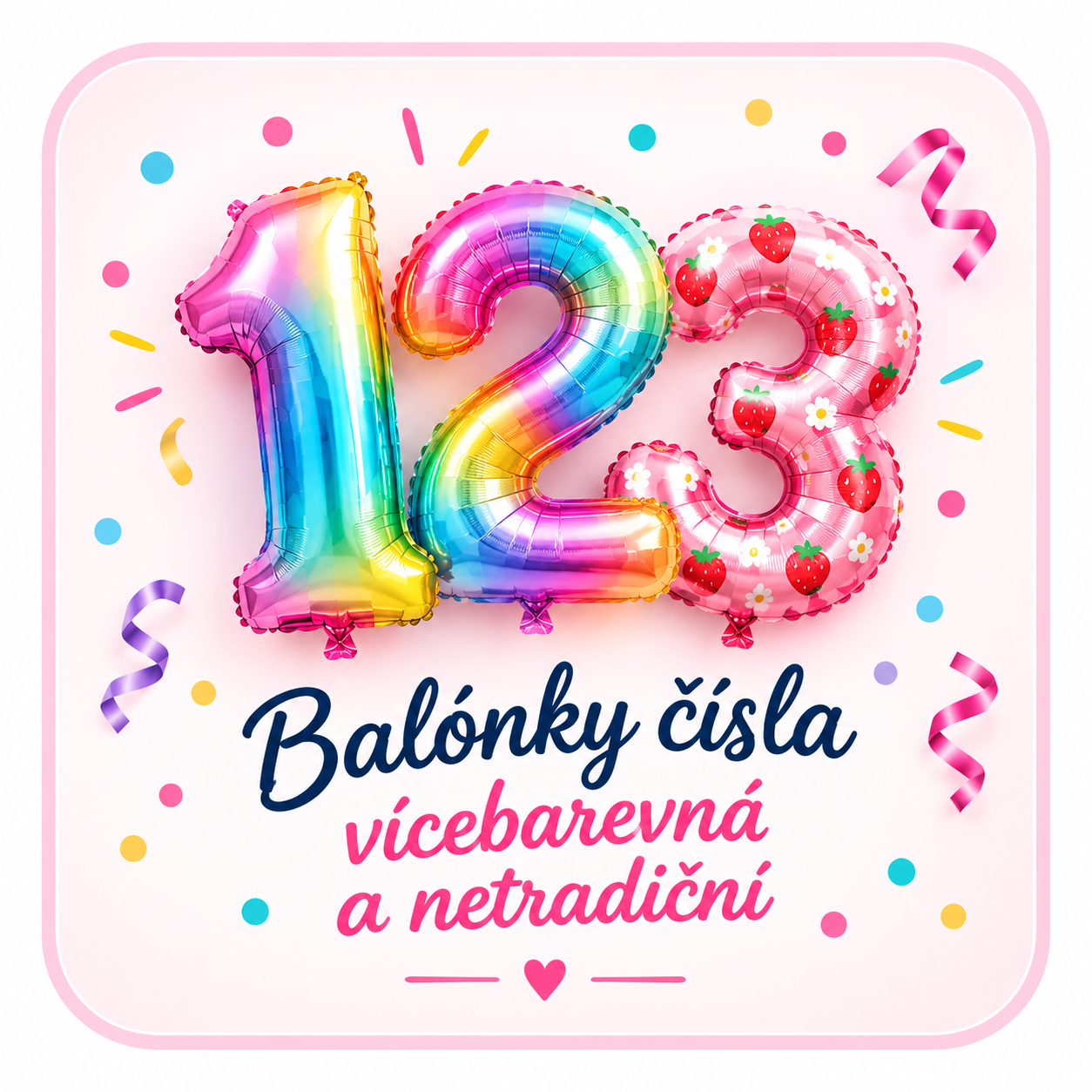 Balónky čísla - Vícebarevná a netradiční