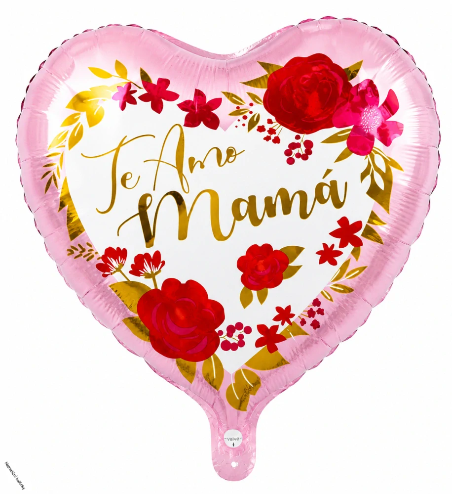 Fóliový růžový balónek srdce Te AMO Mamá – dárek ke Dni matek ❤️