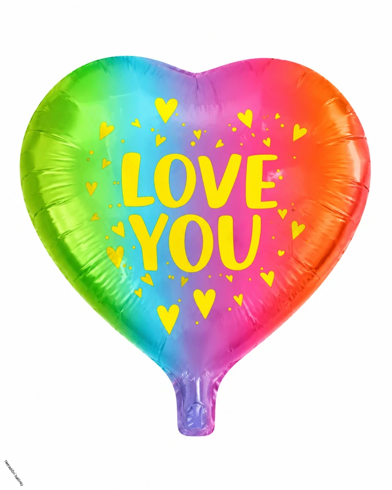 Fóliový balónek - srdce s nápisem I LOVE YOU
