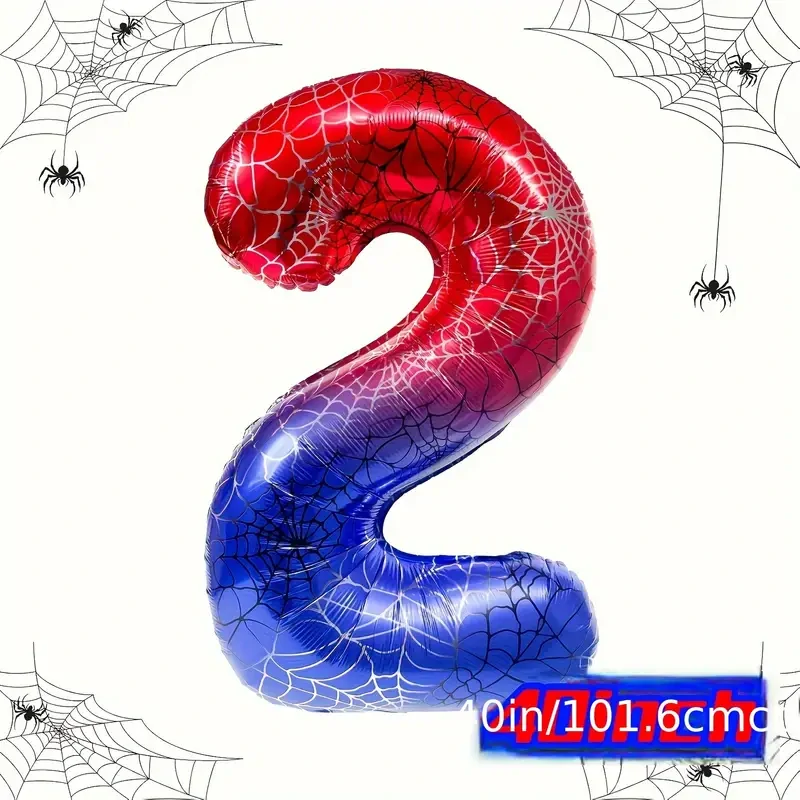 Balónek číslo 2 Spiderman – fóliový narozeninový balónek pro dětskou oslavu
