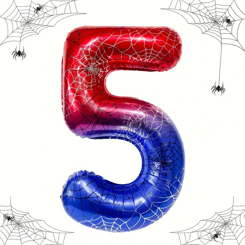 Balónek číslo 5 Spiderman – fóliový narozeninový balónek pro dětskou oslavu