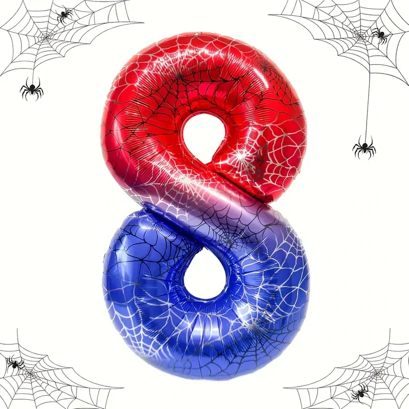 Balónek číslo 8 Spiderman – fóliový narozeninový balónek pro dětskou oslavu