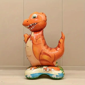 Balónek samostatně stojící dinosaurus – fóliový balónek na dětské narozeniny s motivem dinosaura