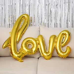 Fóliový balónek - Love zlatý
