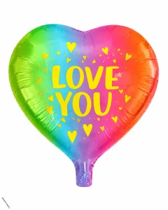 Fóliový balónek - srdce s nápisem I LOVE YOU