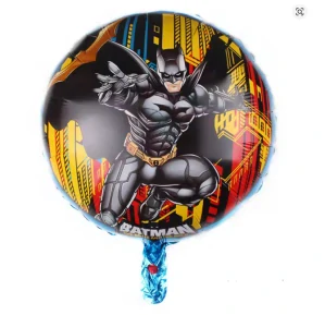 Balónek kulatý Batman –  fóliový balónek s barevným pozadím na dětské narozeniny se superhrdinou