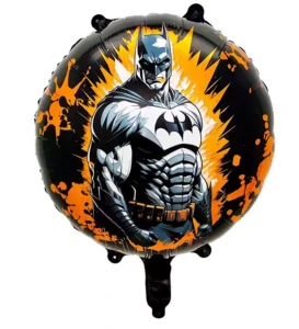 Balónek kulatý Batman s lávou –  fóliový balónek na dětské narozeniny se superhrdinou