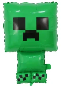 Balónek Minecraft – fóliový balónek ve tvaru postavy Creeper na dětské narozeniny