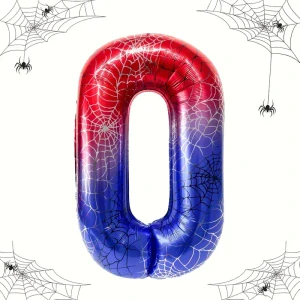 Balónek číslo 0 Spiderman – fóliový narozeninový balónek pro dětskou oslavu