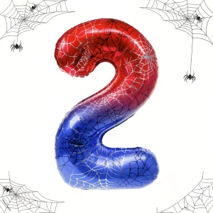 Balónek číslo 2 Spiderman – fóliový narozeninový balónek pro dětskou oslavu