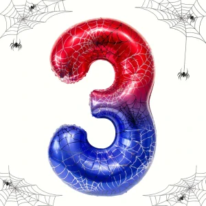 Balónek číslo 3 Spiderman – fóliový narozeninový balónek pro dětskou oslavu