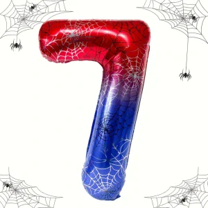 Balónek číslo 7 Spiderman – fóliový narozeninový balónek pro dětskou oslavu