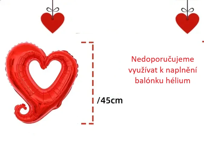 Fóliový balónek srdce červené – romantická dekorace na Valentýn, svatbu a oslavy