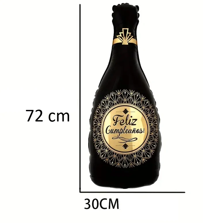 3D fóliový balónek – Černá láhev šampaňského