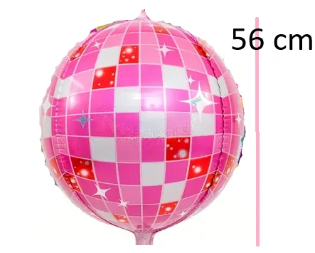 Fóliový balónek – Růžová disco koule