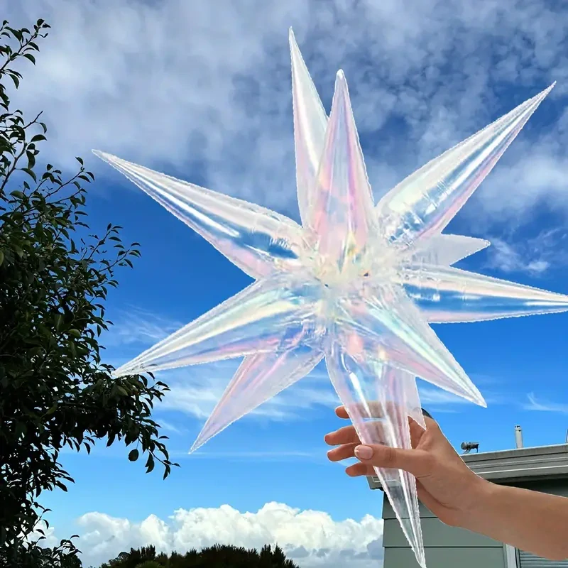 Fóliový balónek 3D průsvitný - hvězda na oslavy, výročí, narozeniny