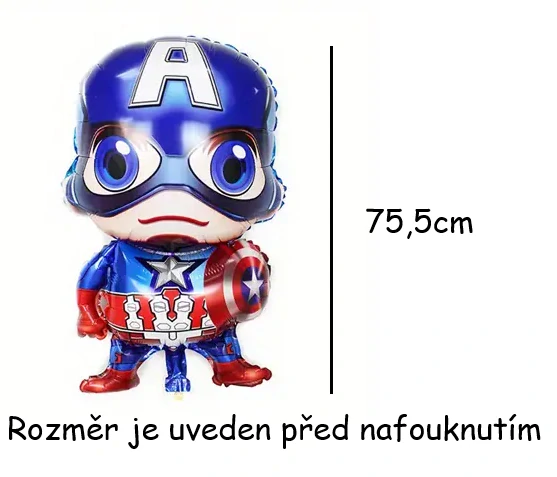 Pevný fóliový balónek – Captain America na dětské oslavy