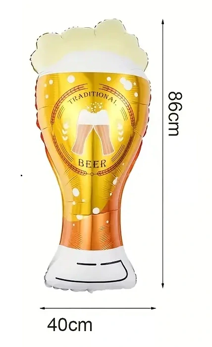  Balónek pivo – fóliový balónek ve tvaru vysoké sklenice piva na oslavy