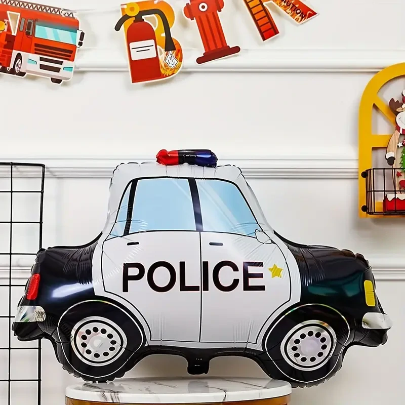 Balónek policejní auto – fóliový balónek ve tvaru auta na dětské narozeniny