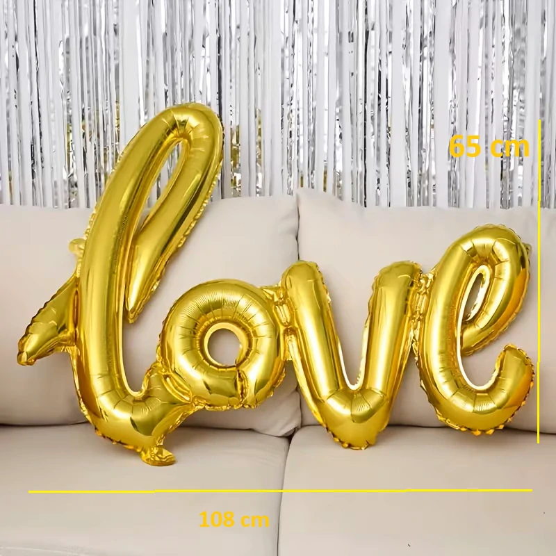 Fóliový balónek - Love zlatý