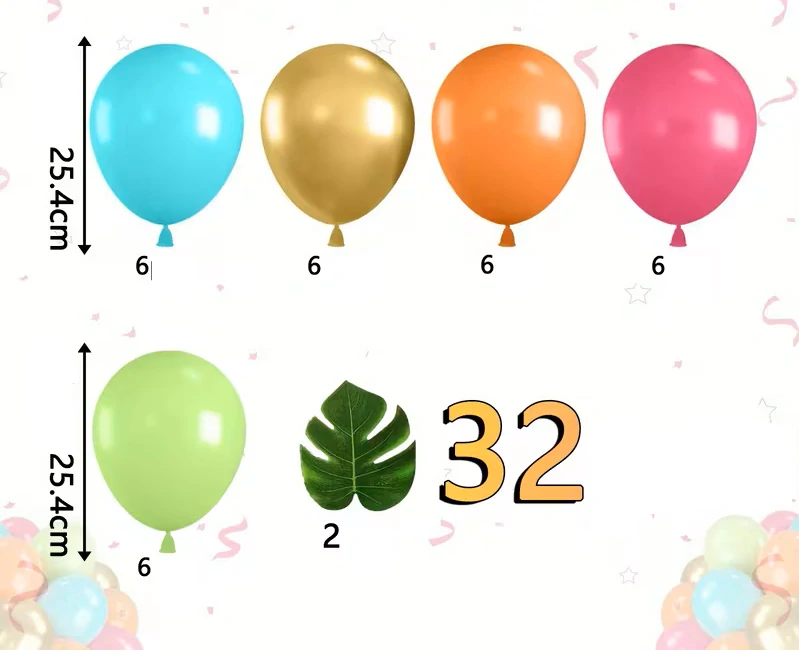 Balónkový set – narozeninová tropická dekorace z balónků na oslavu
