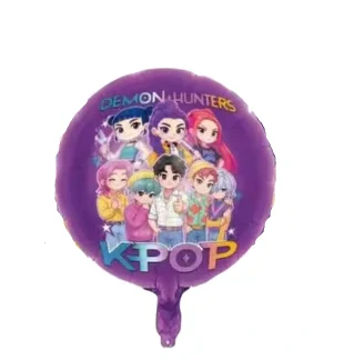 Balónek KPop Demon Hunters – fóliový dvoustranný balónek na dětské narozeniny s K-pop motivem