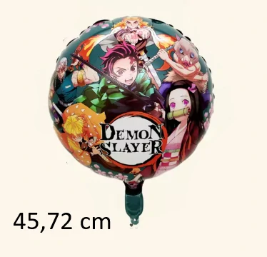 Balónek kulatý – fóliový balónek anime Demon Slayer na dětské narozeniny