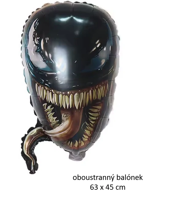 Balónek hlava Venom – fóliový balónek na dětské narozeniny se superhrdinou Marvel