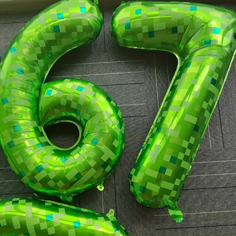 Fóliový balónek číslo 3 Minecraft – narozeninový balónek pro dětskou oslavu