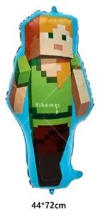 Velký balónek Minecraft – fóliový balónek ve tvaru postavy Alex na dětské narozeniny