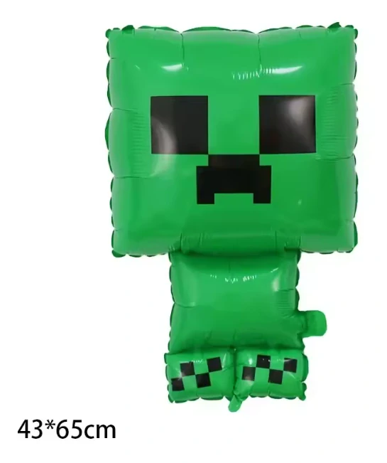 Balónek Minecraft – fóliový balónek ve tvaru postavy Creeper na dětské narozeniny