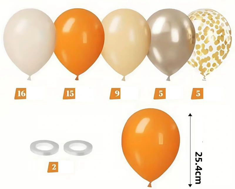 Oranžový set balónků – výzdoba na narozeniny, oslavy a party