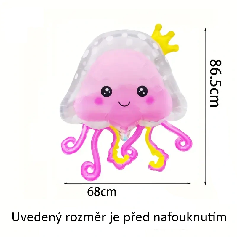 Balónek mořské zvíře – fóliový balónek s motivem růžové medůzy na dětské oslavy