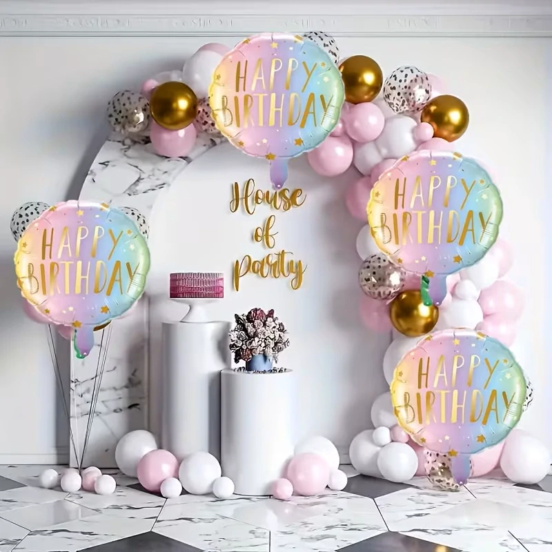 Balónek Happy Birthday – fóliový kulatý balónkek s nápisem na narozeniny