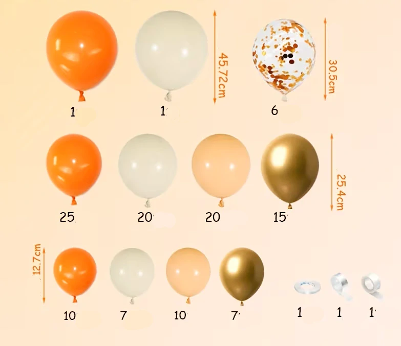 Balónkový set - Oranžový 125 ks